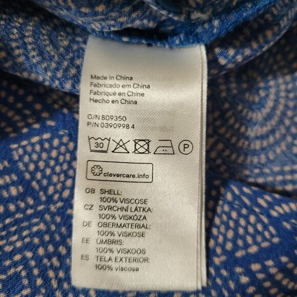 H&M Blue Geometric Print Bell Sleeve V-Neck Romper - Picture 14 of 15